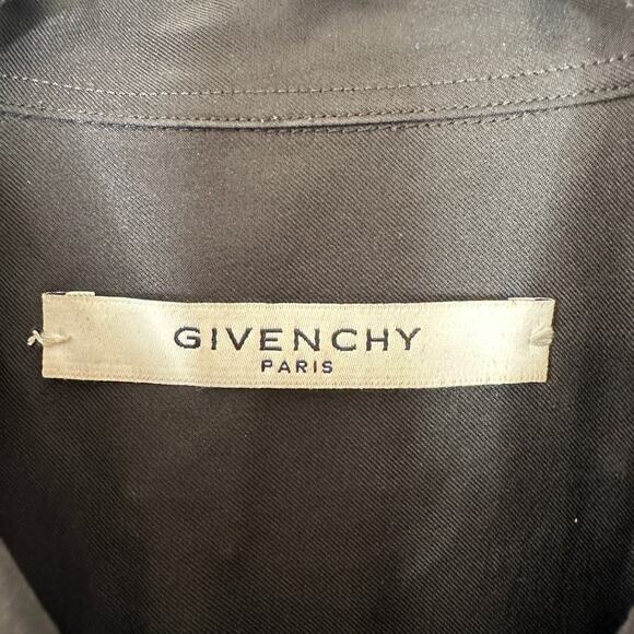 Givenchy Black with Gold Embroidery Lips Button Front Long Sleeve Shirt 38 / M - Picture 9 of 14